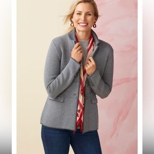 Talbots Gray Herringbone Blazer